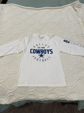 Dallas Cowboys White Long-Sleeve Football Tee
